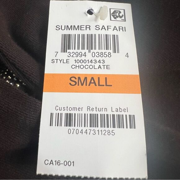 Karen Scott Camel Graphic T-Shirt Top Womens Small Brown 3/4 Sleeve Cotton - Picture 5 of 6